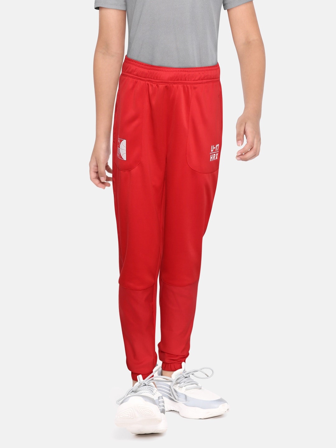 

HRX By Hrithik Roshan U-17 Active Boys High Risk Red Rapid-Dry Solid Track Pants