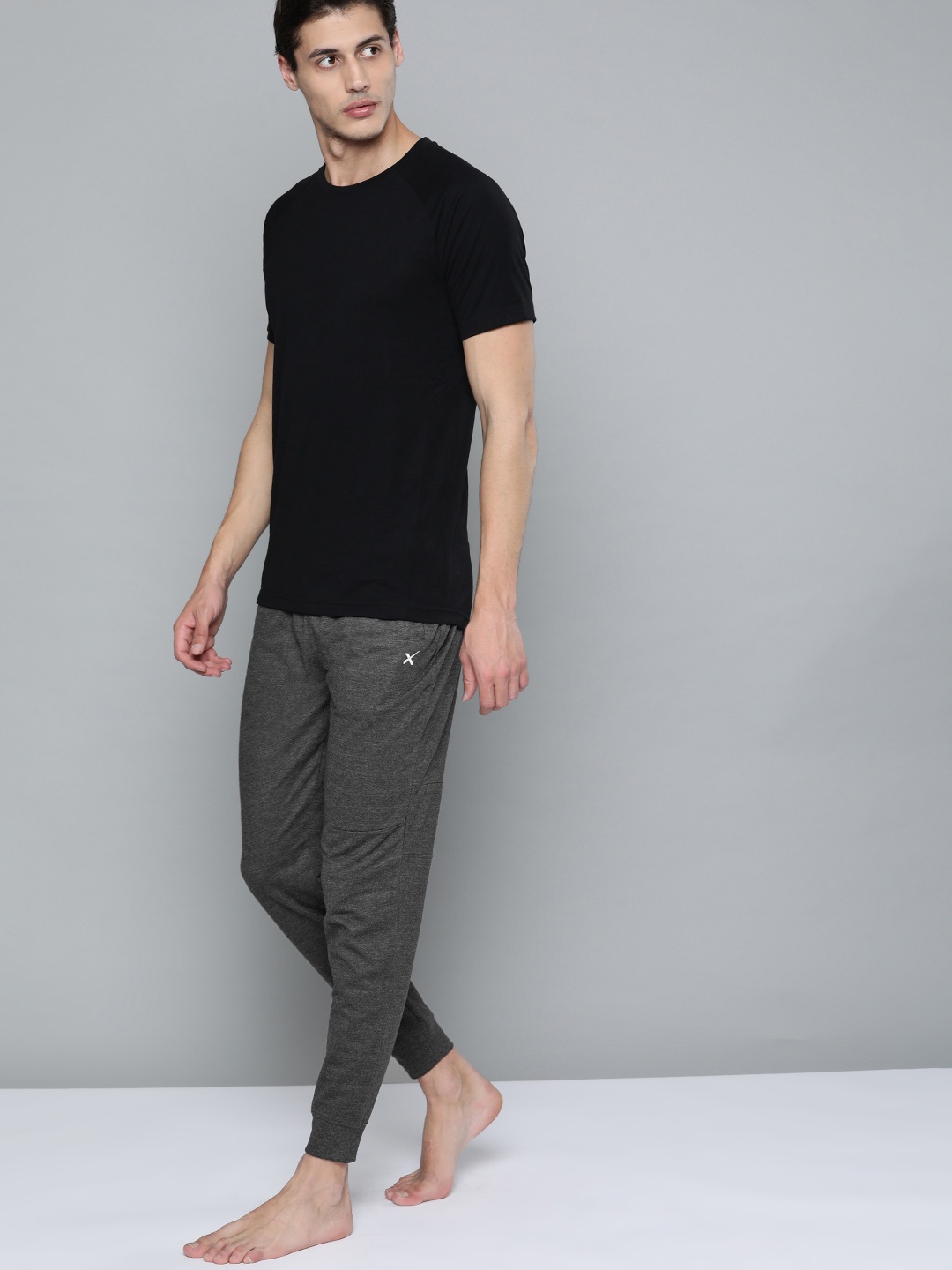 

HRX By Hrithik Roshan Yoga Men Anthra Melange Organic Cotton Sustainable Track Pants, Charcoal