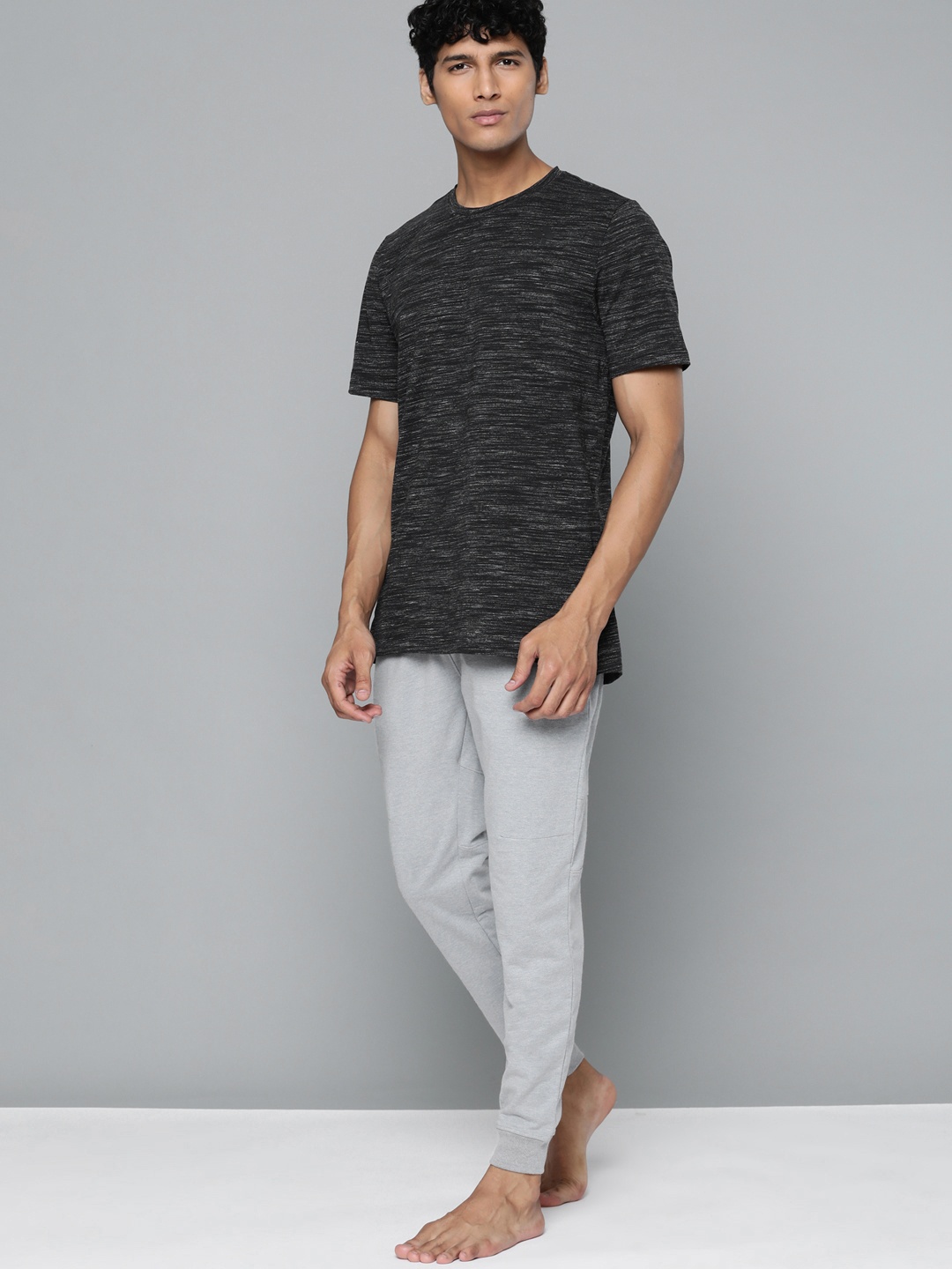 

HRX By Hrithik Roshan Yoga Men Grey Melange Organic Cotton Sustainable Track Pants
