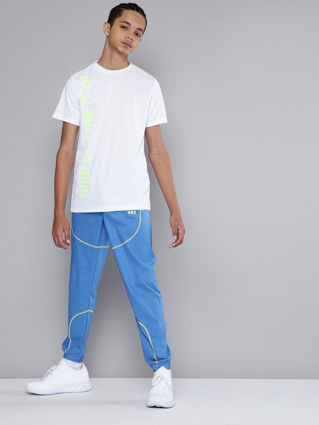 

HRX By Hrithik Roshan U-17 Active Boys Strong Blue Rapid-Dry Solid Joggers