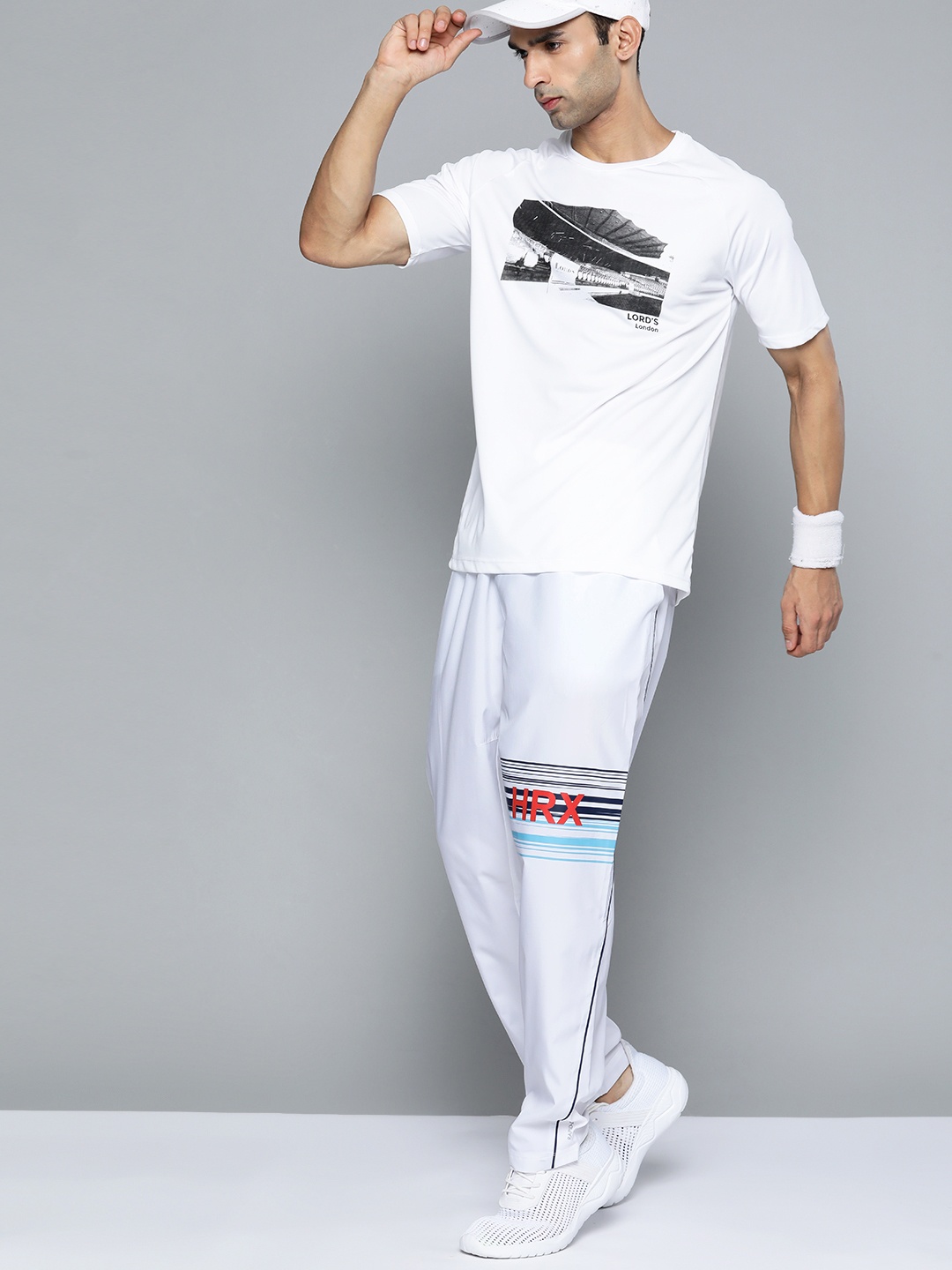

HRX By Hrithik Roshan Cricket Men White Rapid-Dry Solid Track Pants