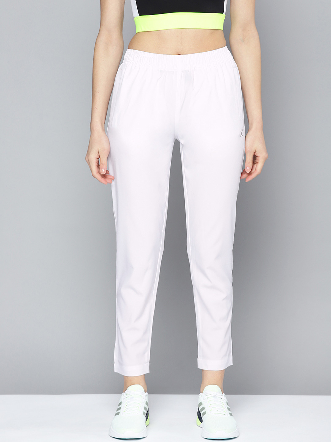 

HRX By Hrithik Roshan Training Women Bright White Rapid-Dry Brand Carrier Track pants