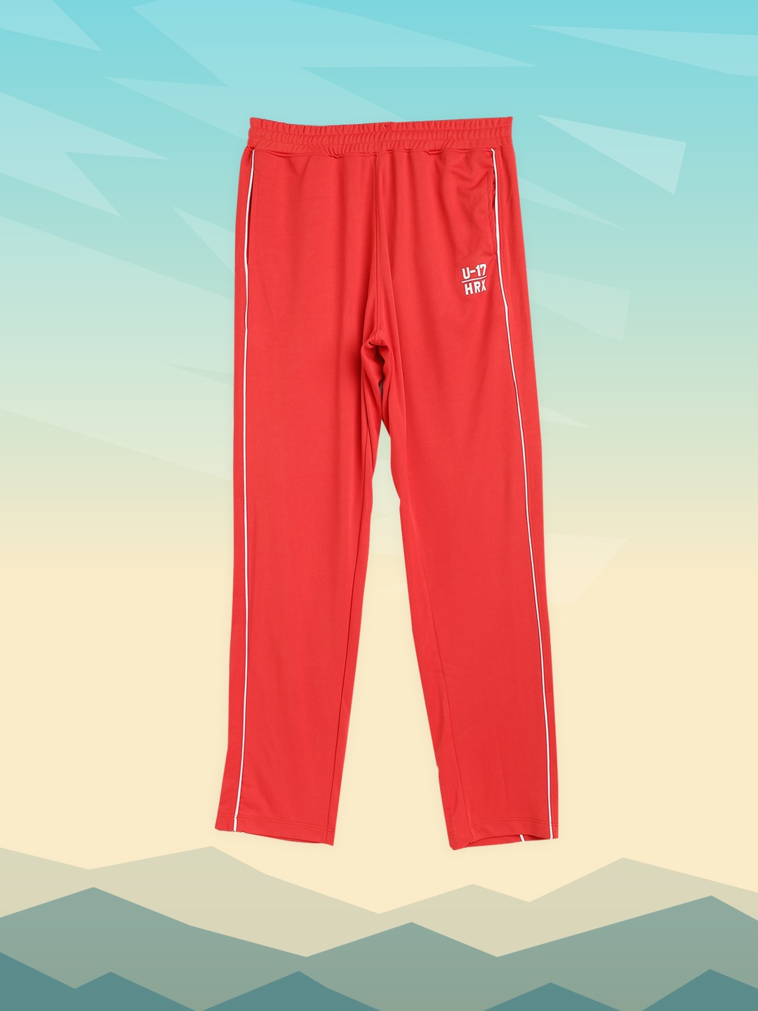 

HRX By Hrithik Roshan U-17 Lifestyle Boys High Risk Red Rapid-Dry Solid Track Pants