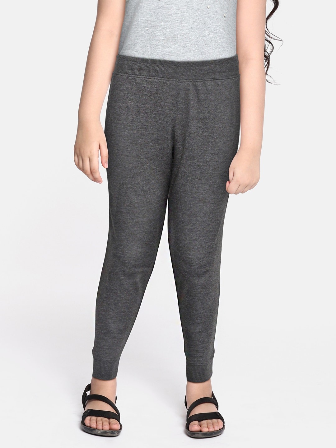 

HRX By Hrithik Roshan U-17 Lifestyle Girls Anthra Melange Track Pants, Grey