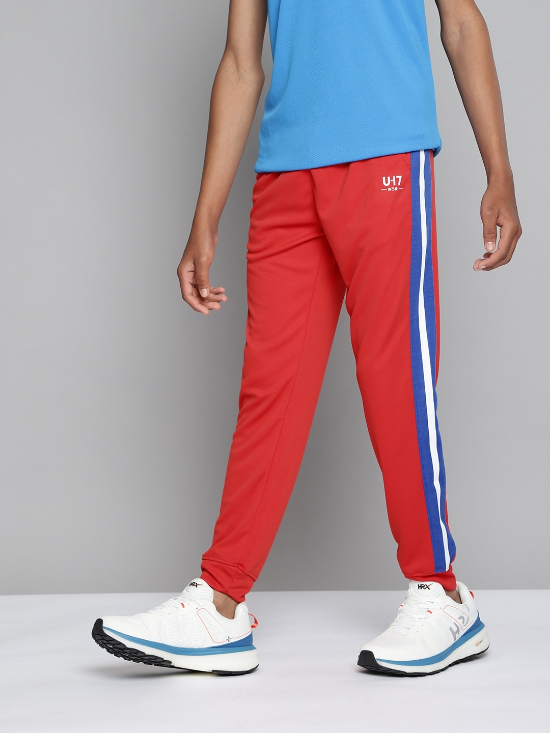 

HRX by Hrithik Roshan U-17 Lifestyle Boys High Risk Red Rapid-Dry Colourblock Joggers