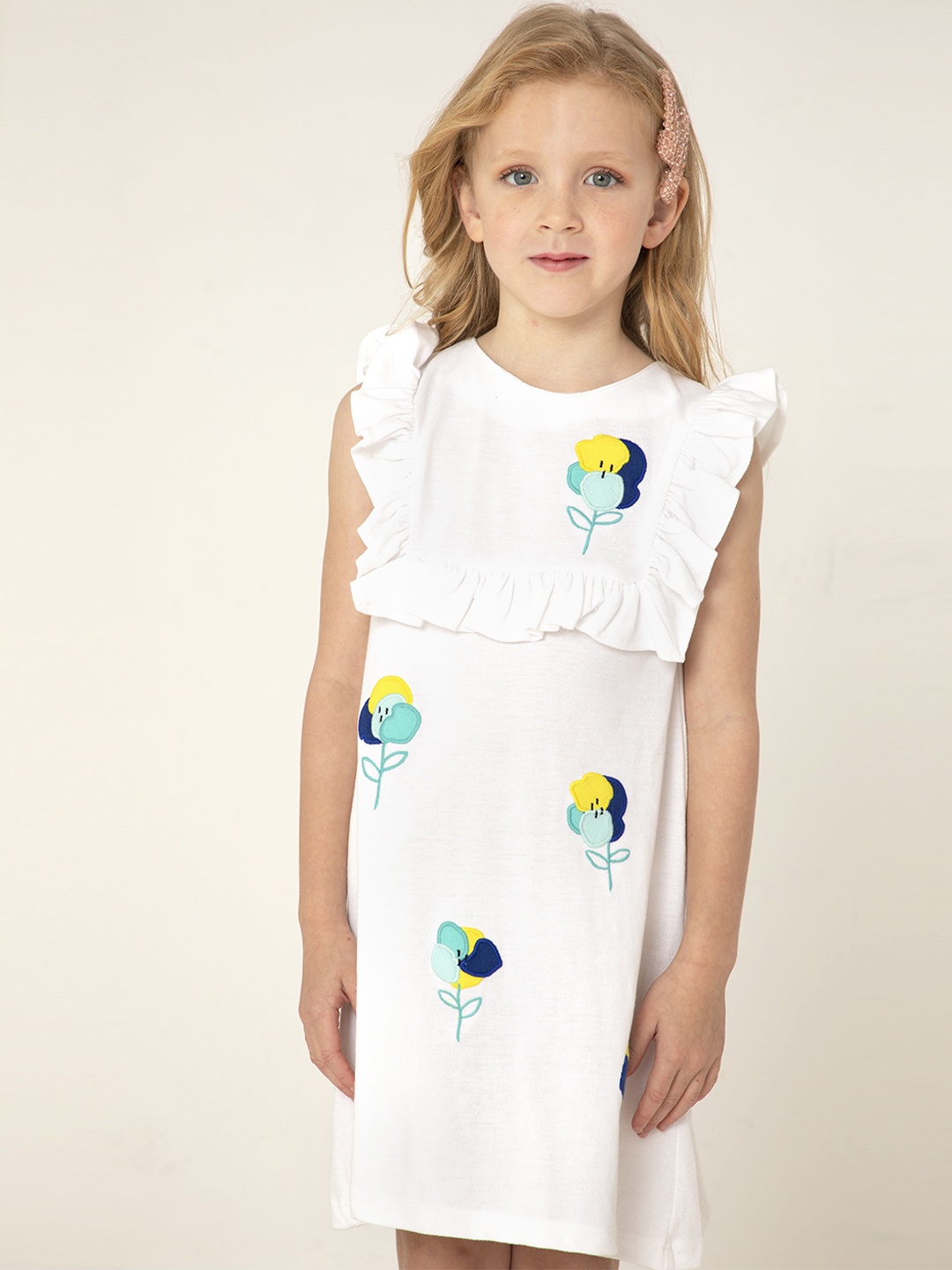 

Cherry Crumble Girls Off White Orchid Pique A-Line Dress