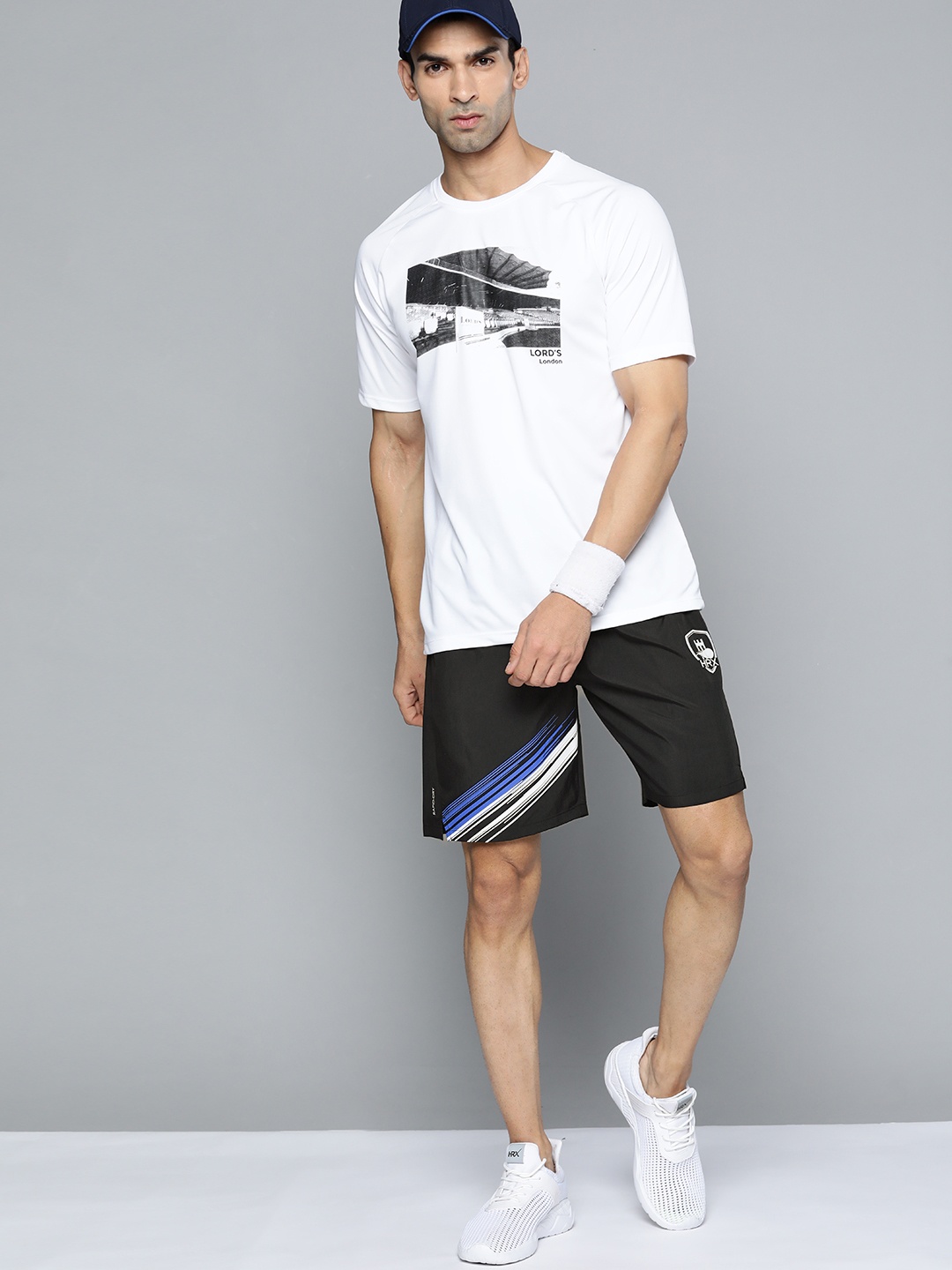 

HRX By Hrithik Roshan Cricket Men Jet Black Rapid-Dry Printed Shorts