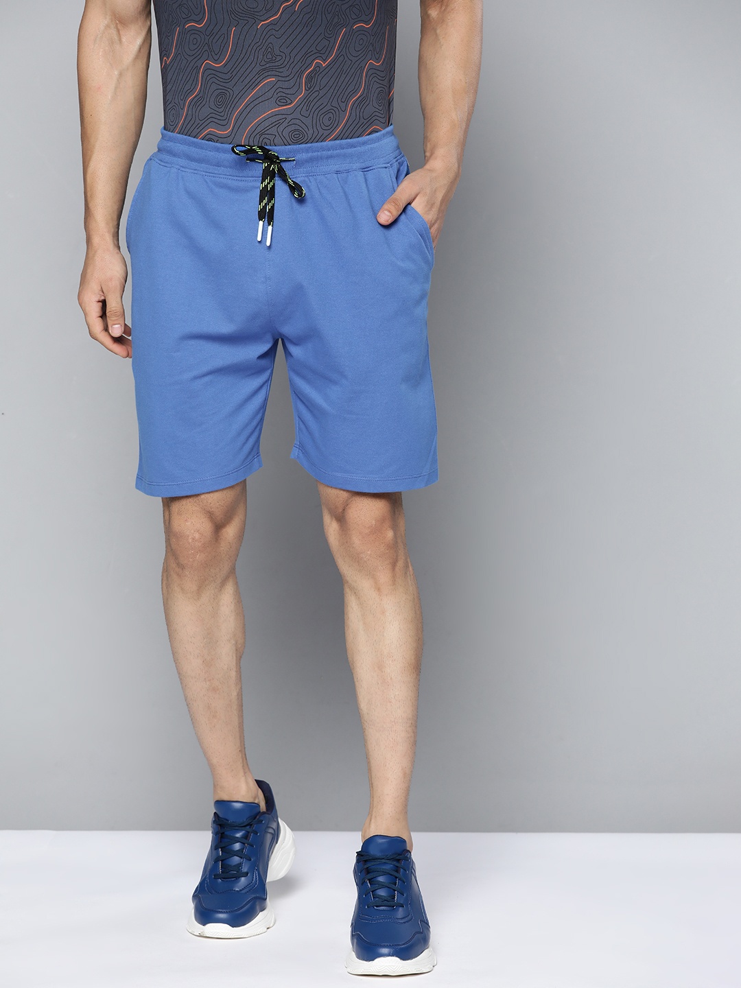 

HRX By Hrithik Roshan Lifestyle Men Strong Blue Bio-Wash Shorts