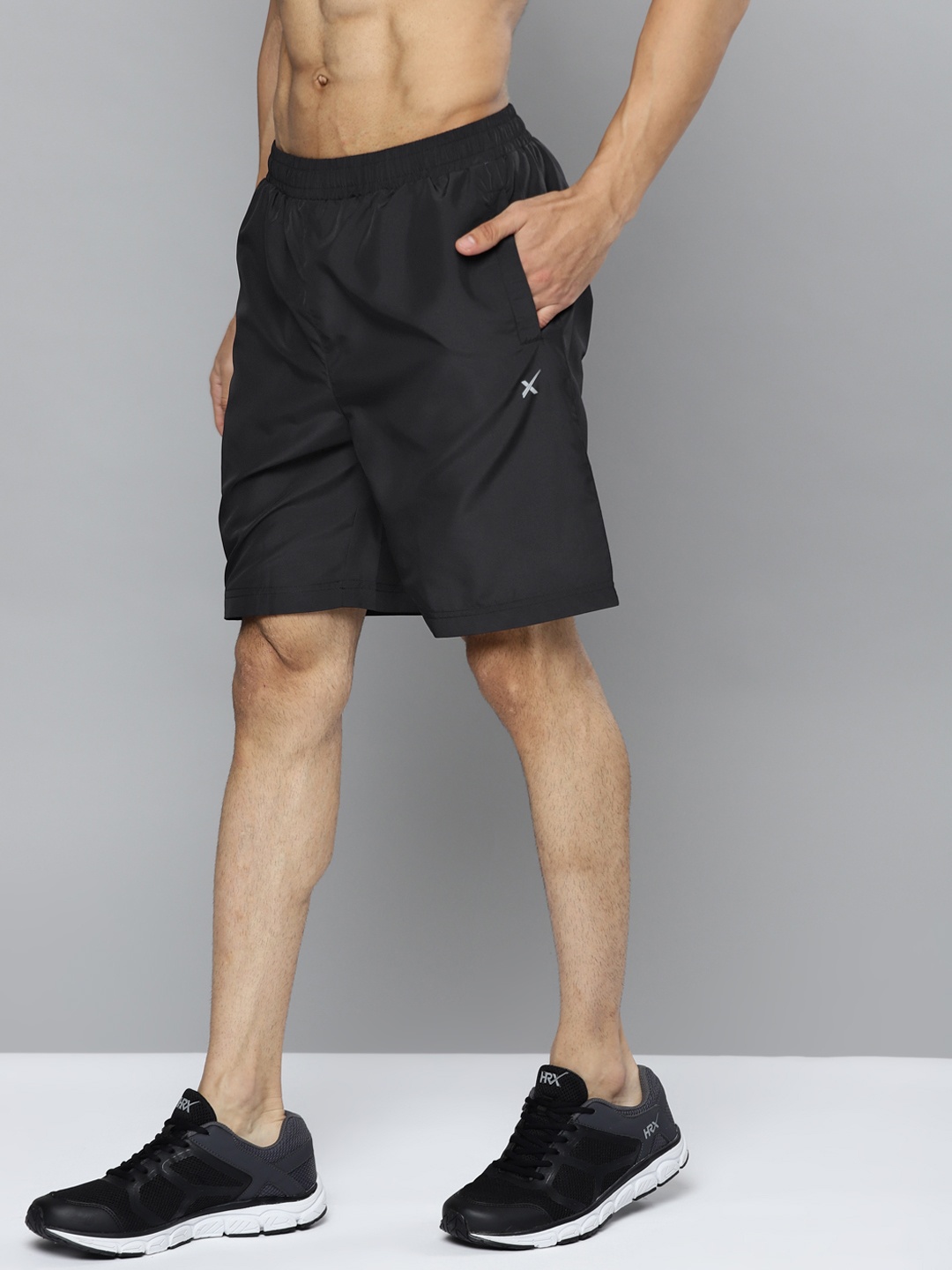 

HRX By Hrithik Roshan Running Men Jet Black Rapid-Dry Shorts