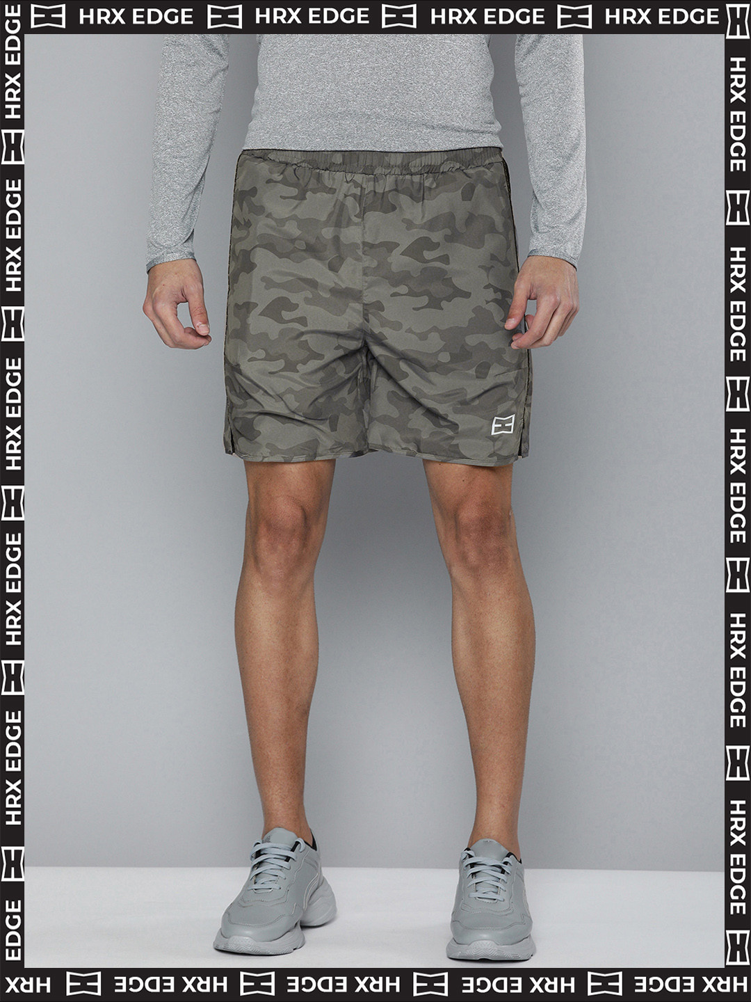 

HRX By Hrithik Roshan EDGE Lifestyle Men Moonlit Ocean Rapid-Dry AOP Shorts, Grey