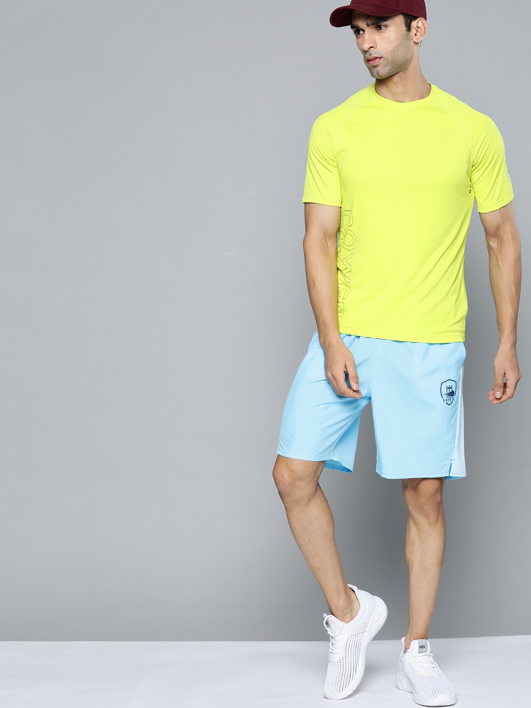 

HRX By Hrithik Roshan Cricket Men Aquarius Rapid-Dry Colourblock Shorts, Blue