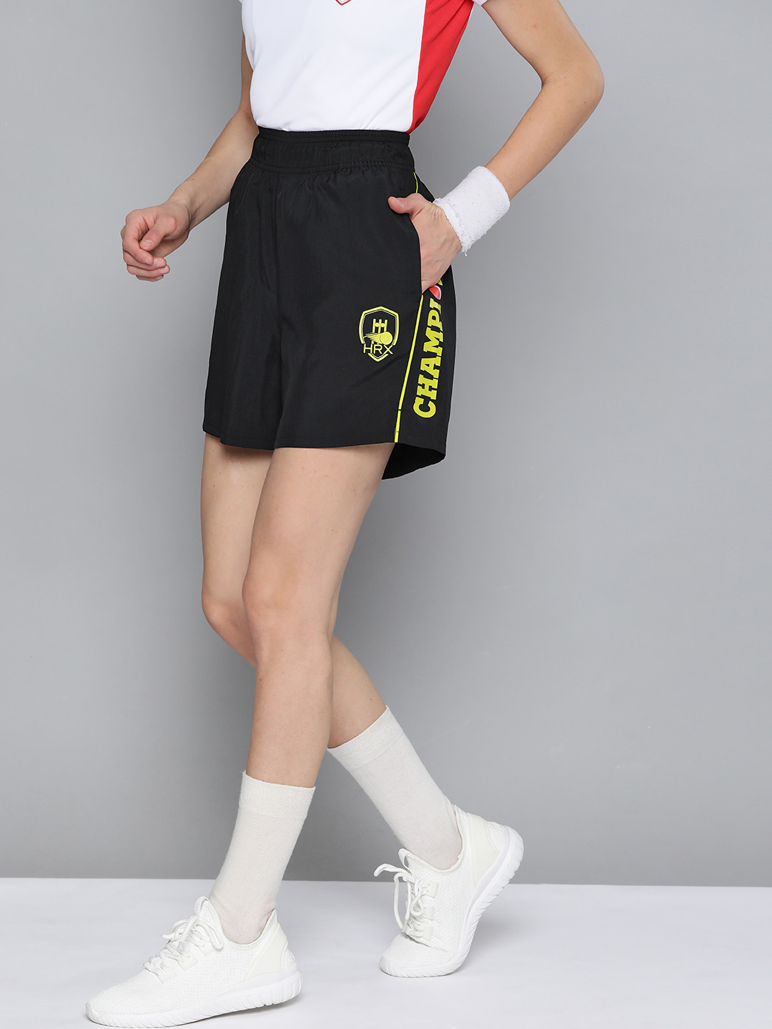

HRX By Hrithik Roshan Cricket Women Jet Black Rapid-Dry Solid Shorts