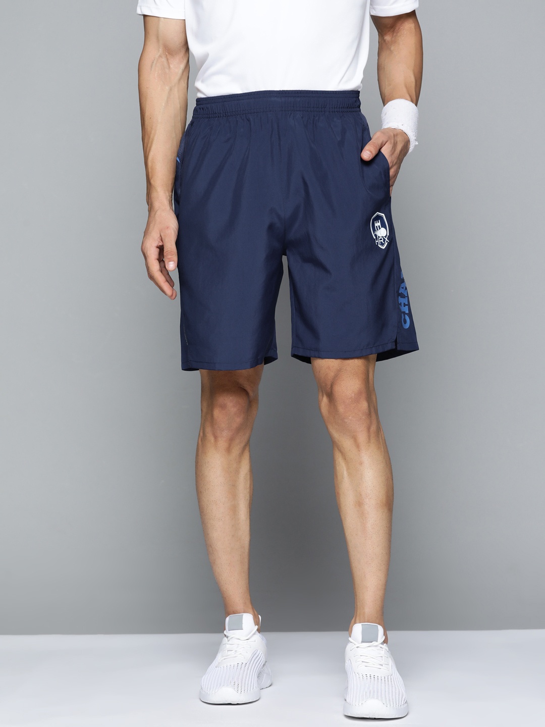 

HRX By Hrithik Roshan Cricket Men Medieval Blue Rapid-Dry Solid Shorts, Navy blue