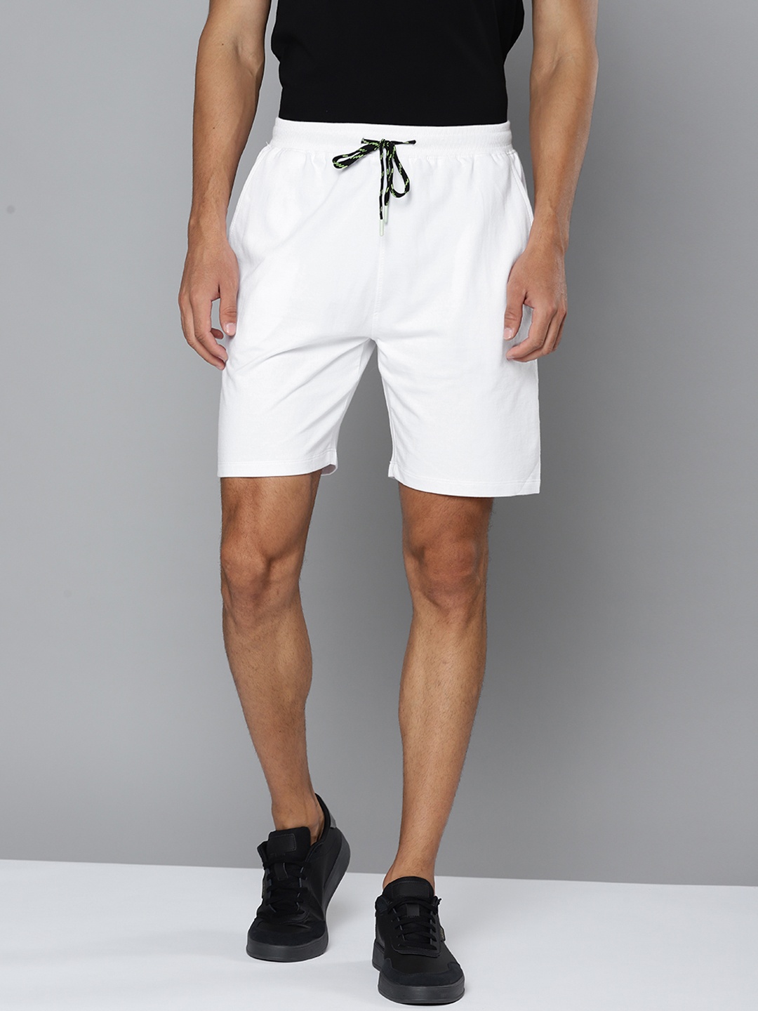 

HRX By Hrithik Roshan Lifestyle Men Optic White Bio-Wash Shorts