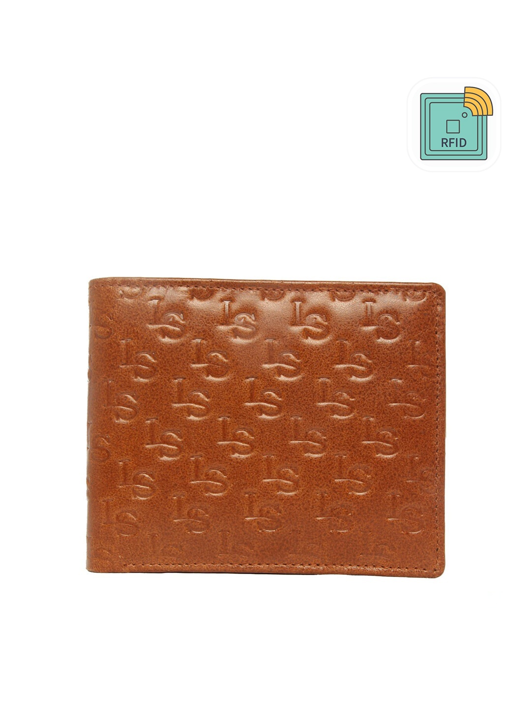 

LOUIS STITCH Men Brown Textured Leather Two Fold Wallet with RFID