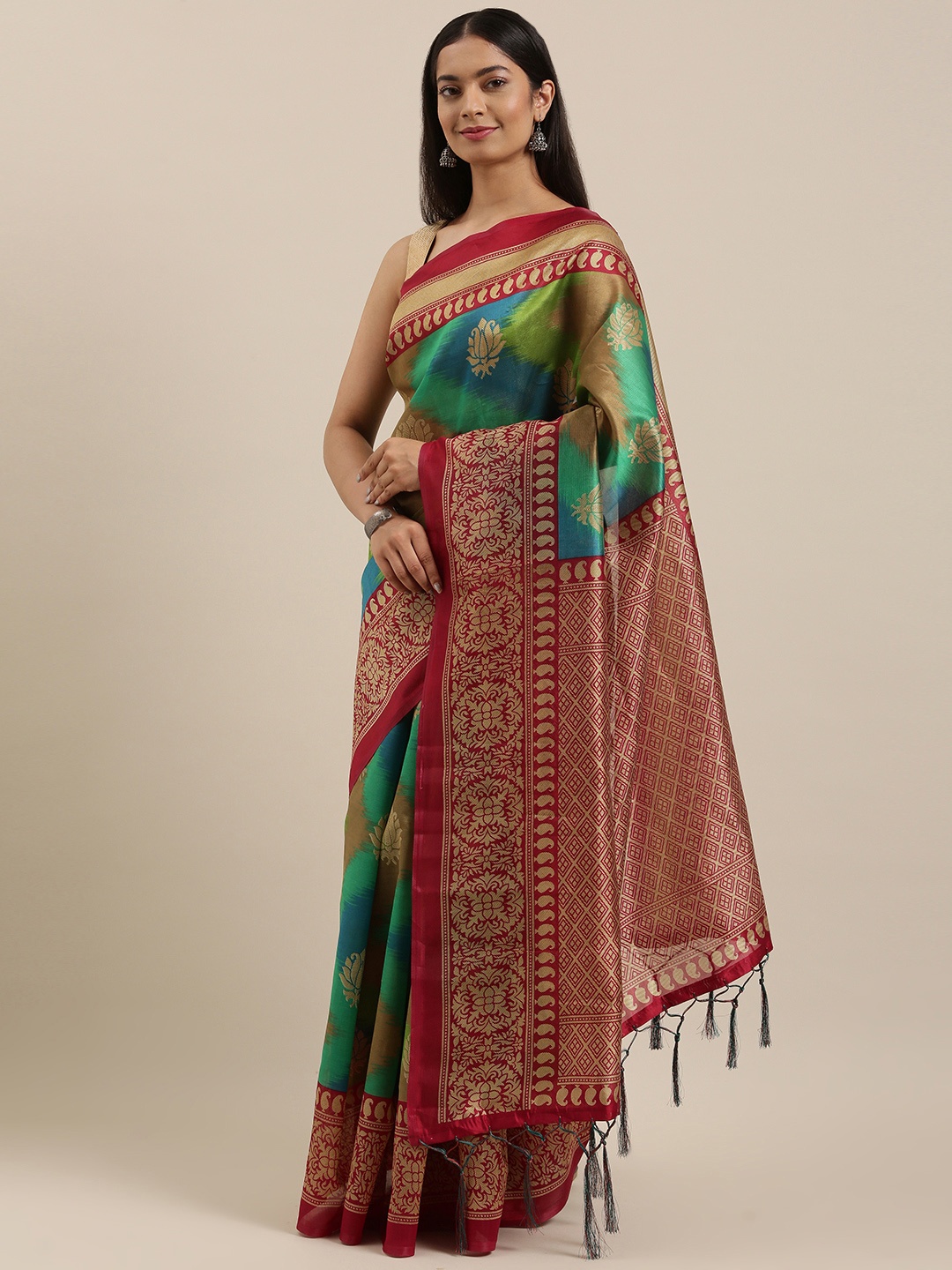 

SANGAM PRINTS Multicoloured Printed Art Silk Saree, Multi