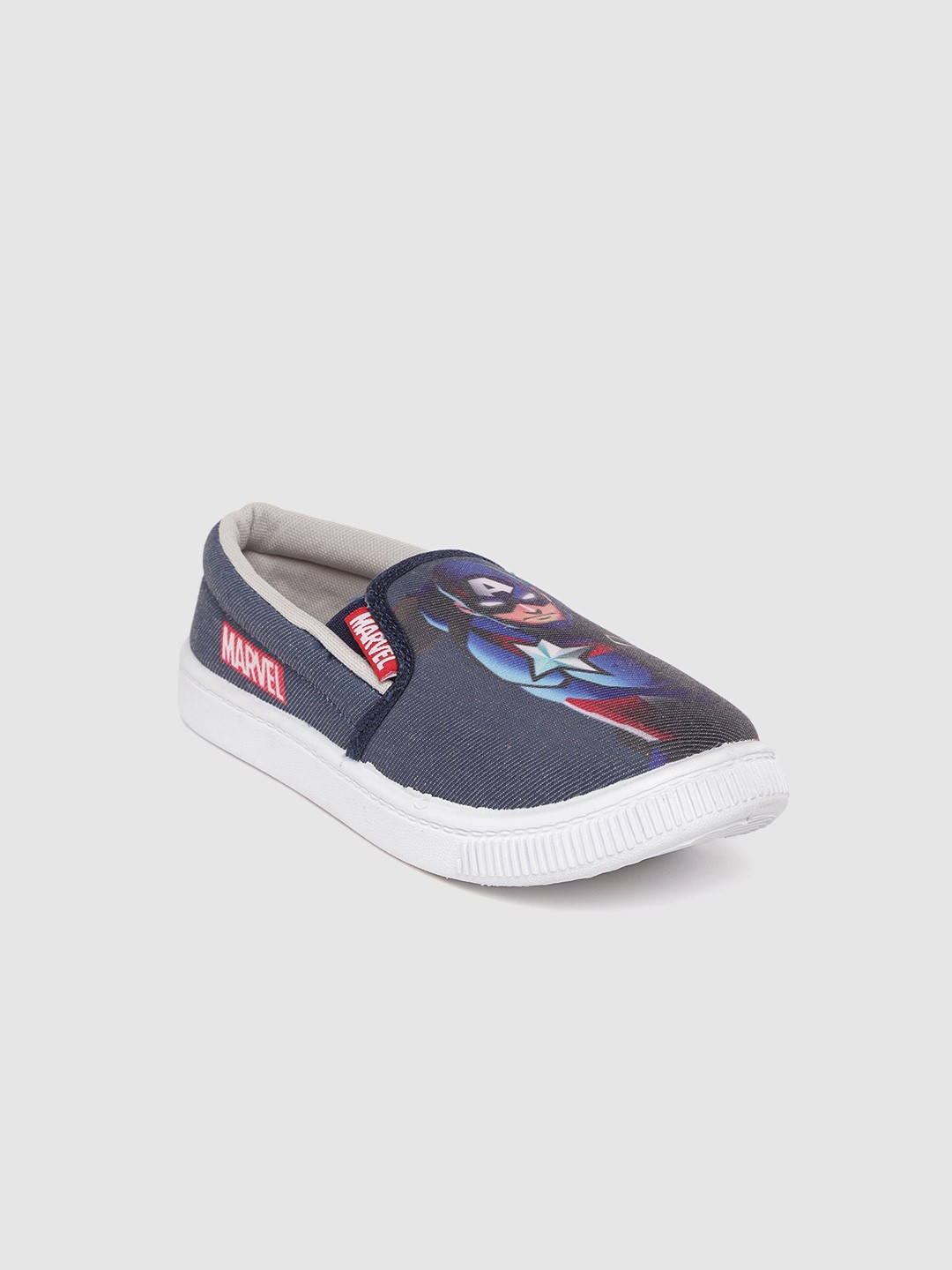 

toothless Boys Navy Blue Captain America Print Slip-On Sneakers