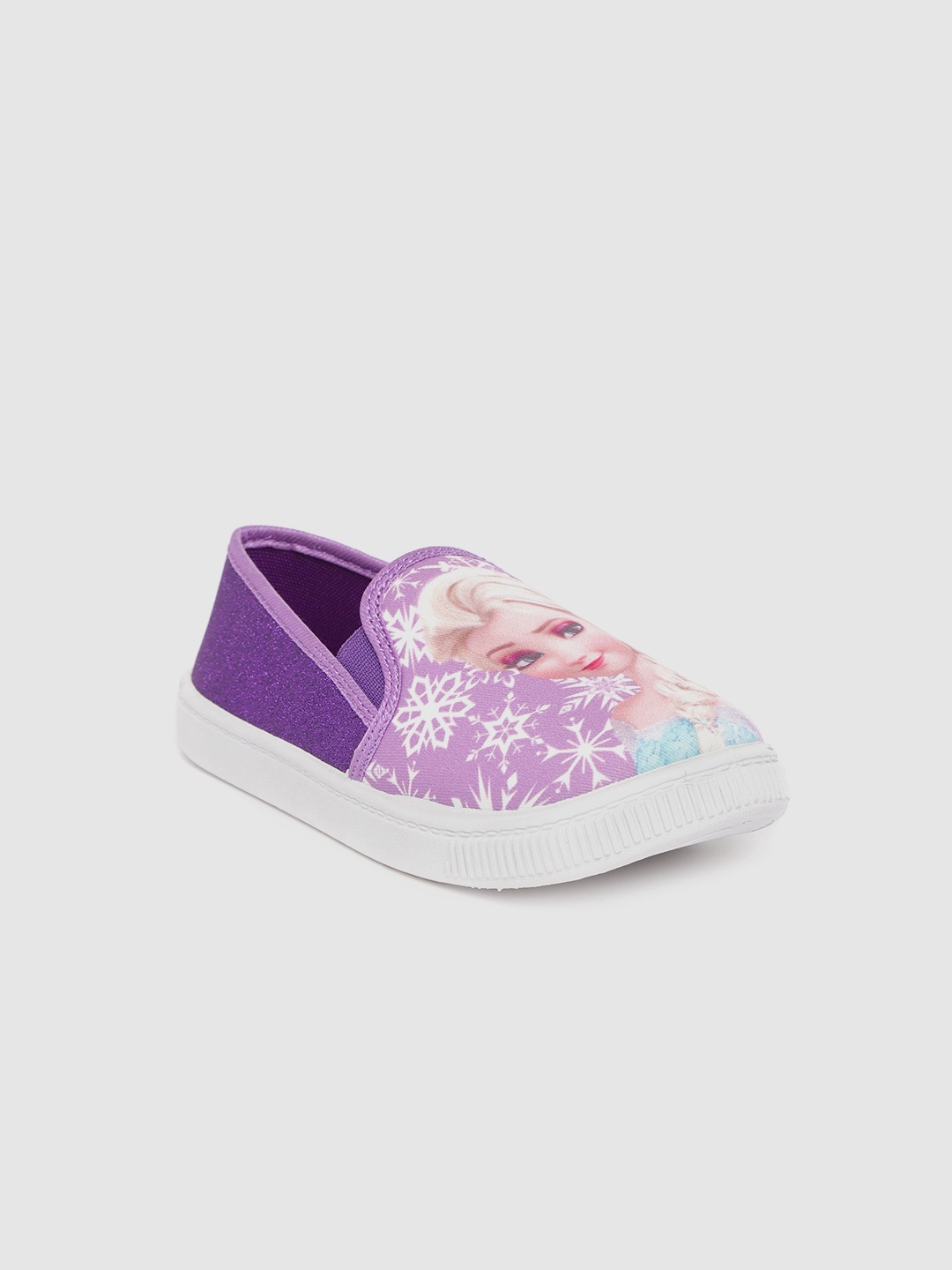 

toothless Girls Purple & White Disney Frozen Elsa Print Slip-On Sneakers