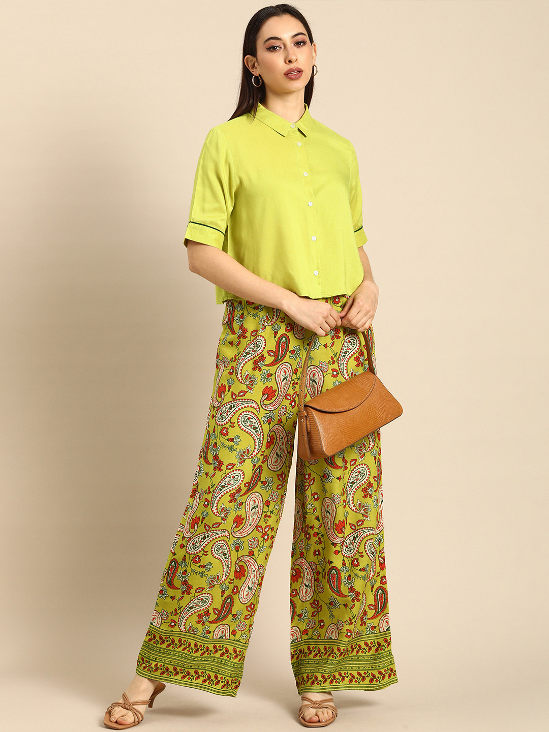 

all about you Lime Green & Red Printed Two-Piece