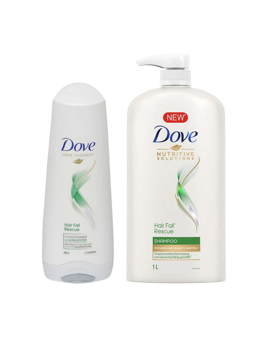 

Dove Women Set of Hair Fall Rescue Shampoo & Conditioner, White