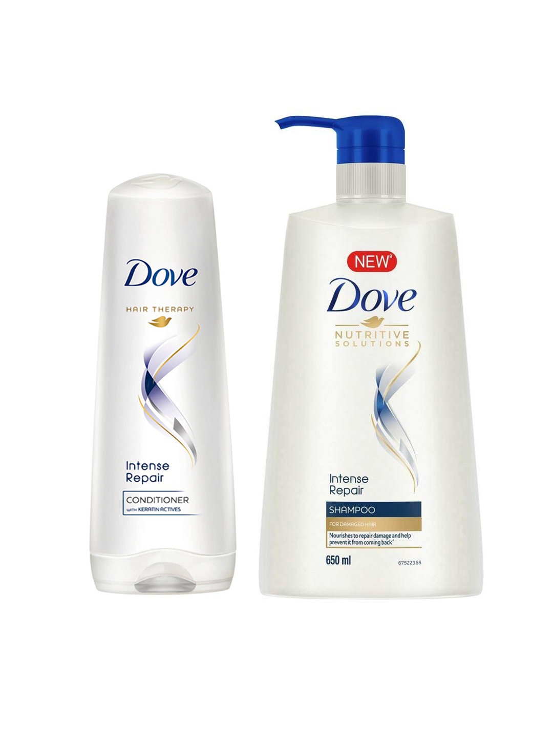 

Dove Unisex Set of Intense Repair Shampoo & Conditioner, White