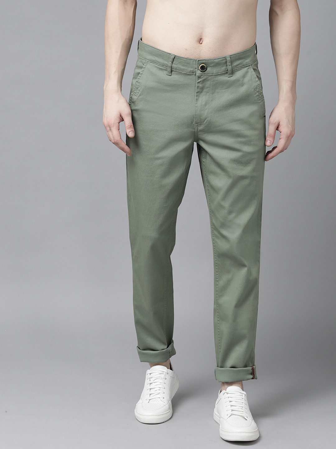 

Roadster Men Olive Green Trousers