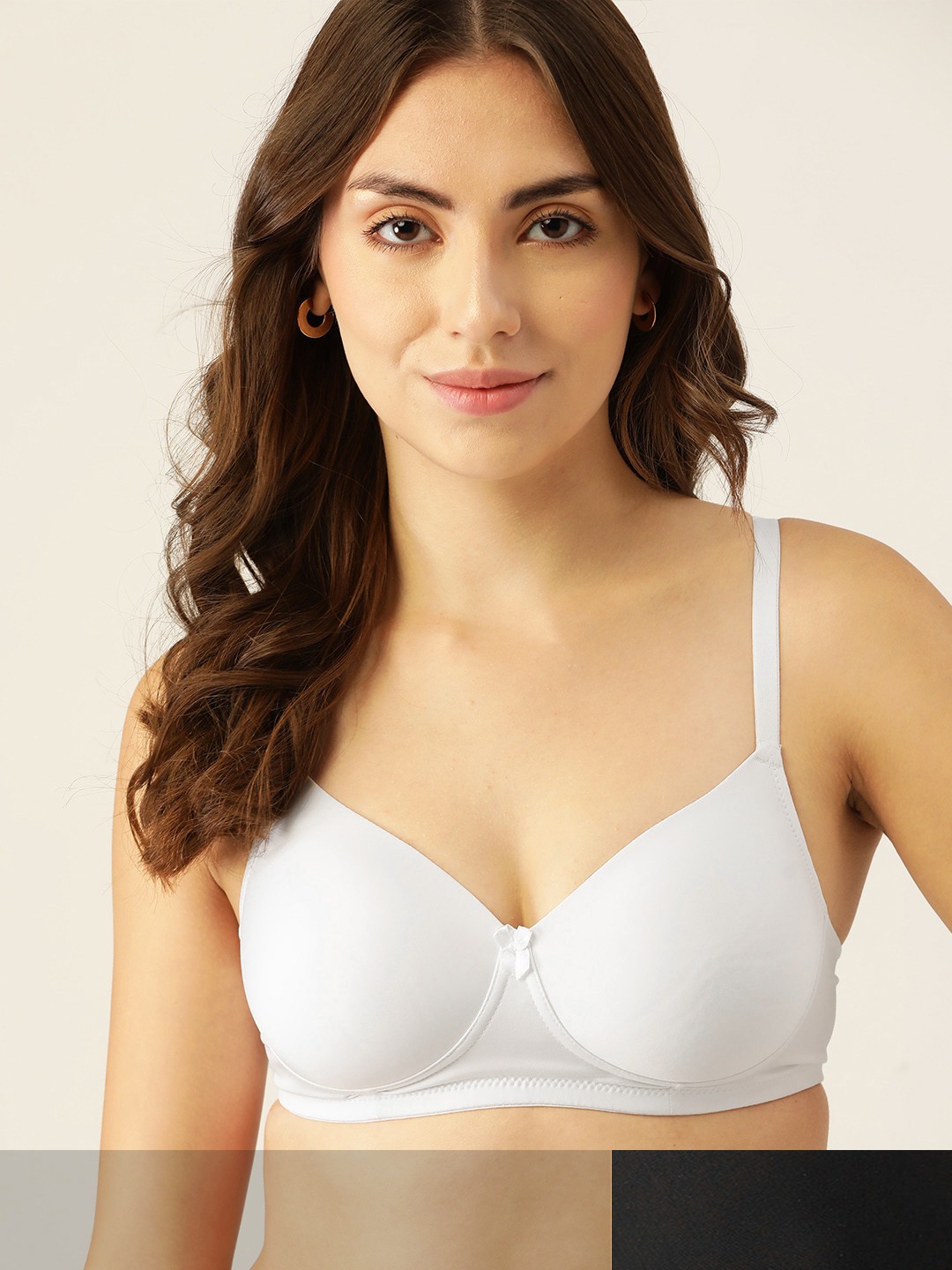 

DressBerry Women Pack of 2 Black & White Solid Lightly Padded T-Shirt Bra