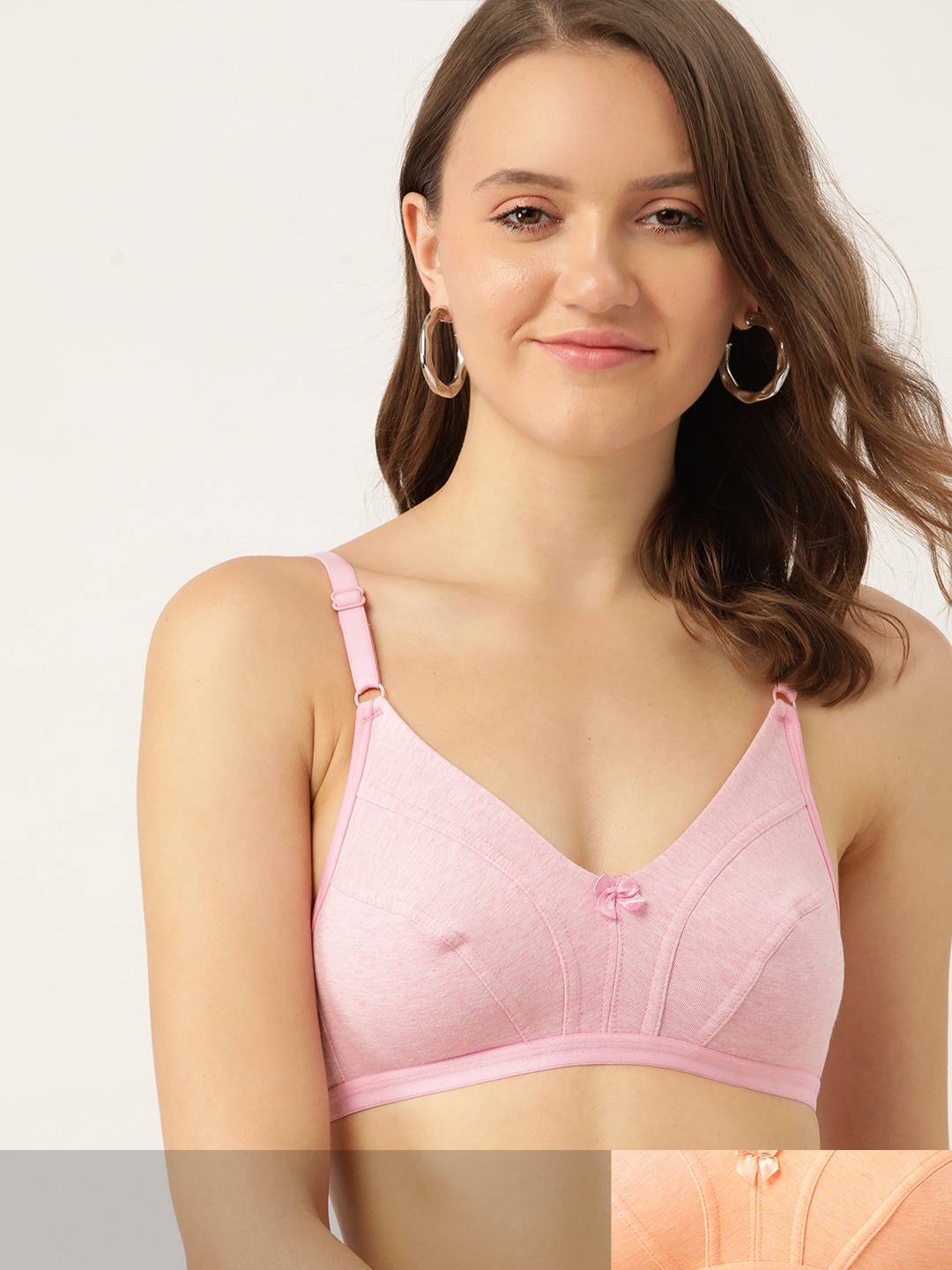 

DressBerry Pack of 2 Melange Effect Everyday Bras, Pink