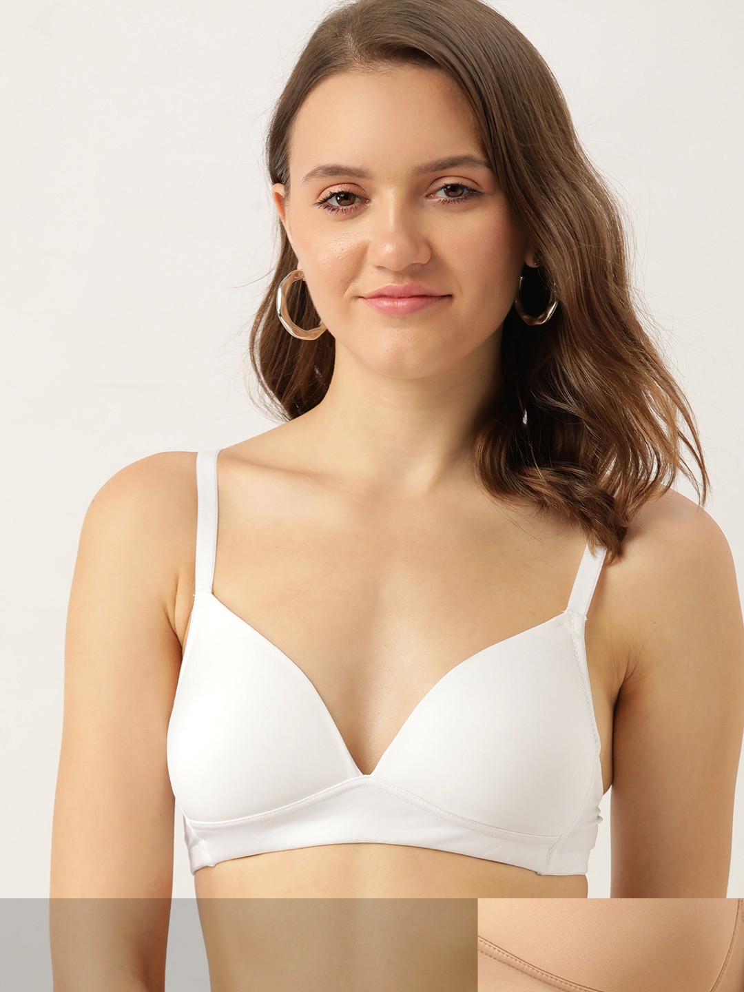 

DressBerry Pack of 2 Solid T-shirt Bras - Lightly Padded, White
