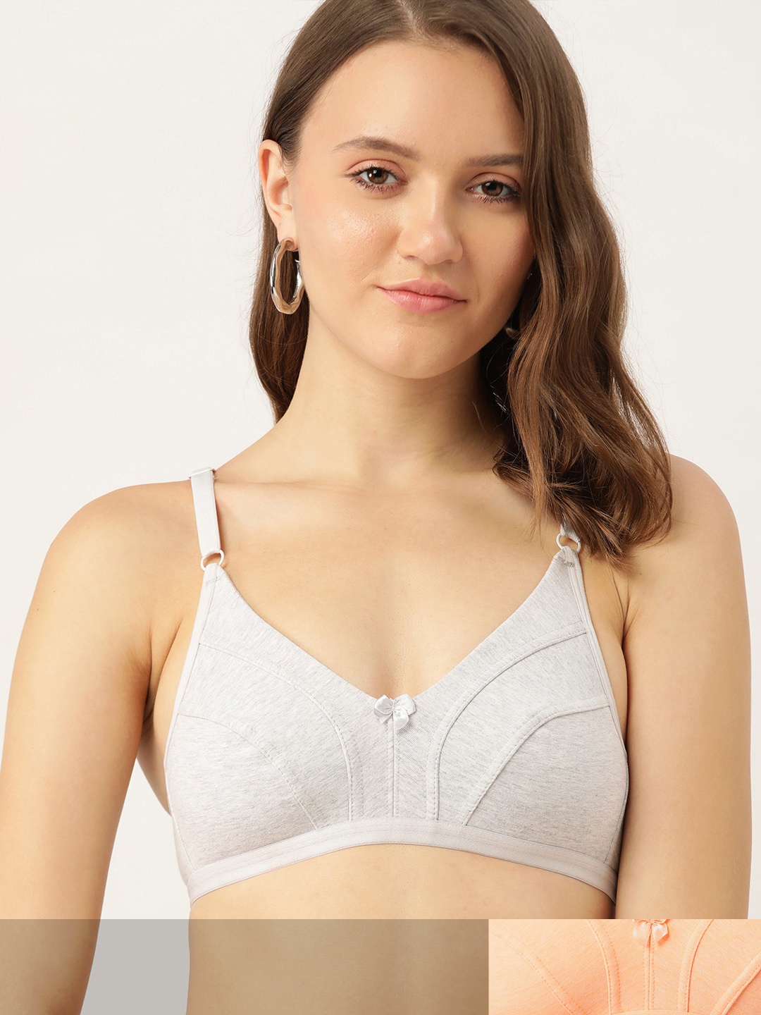 

DressBerry Pack of 2 Melange Effect Everyday Bras, Peach