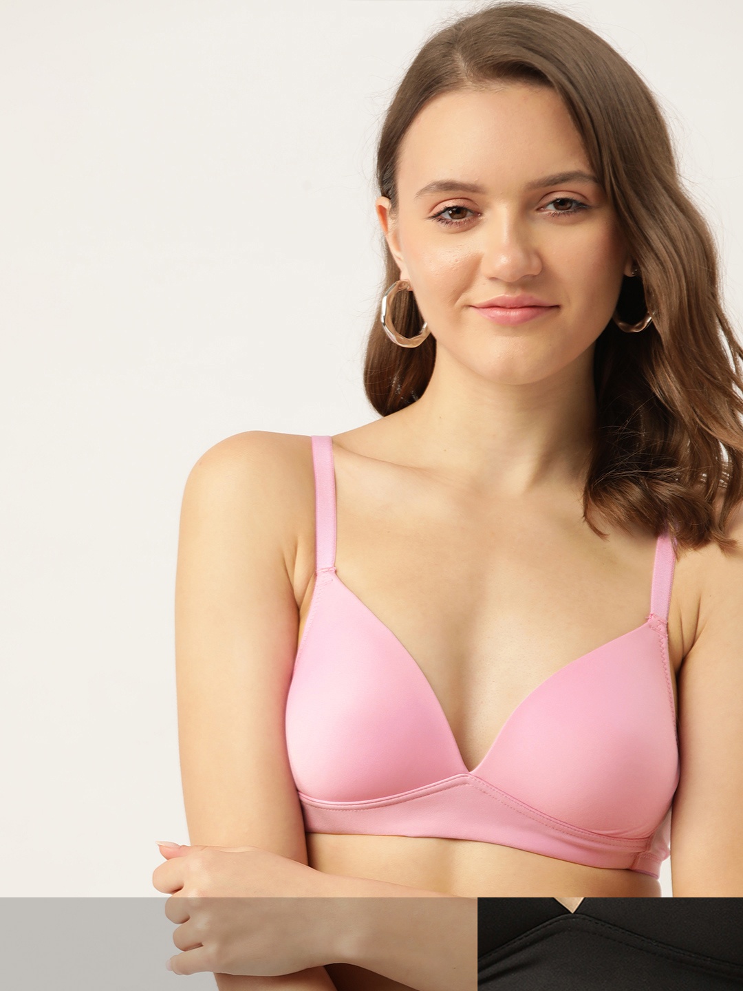 

DressBerry Pack of 2 Solid T-shirt Bras - Lightly Padded, Black