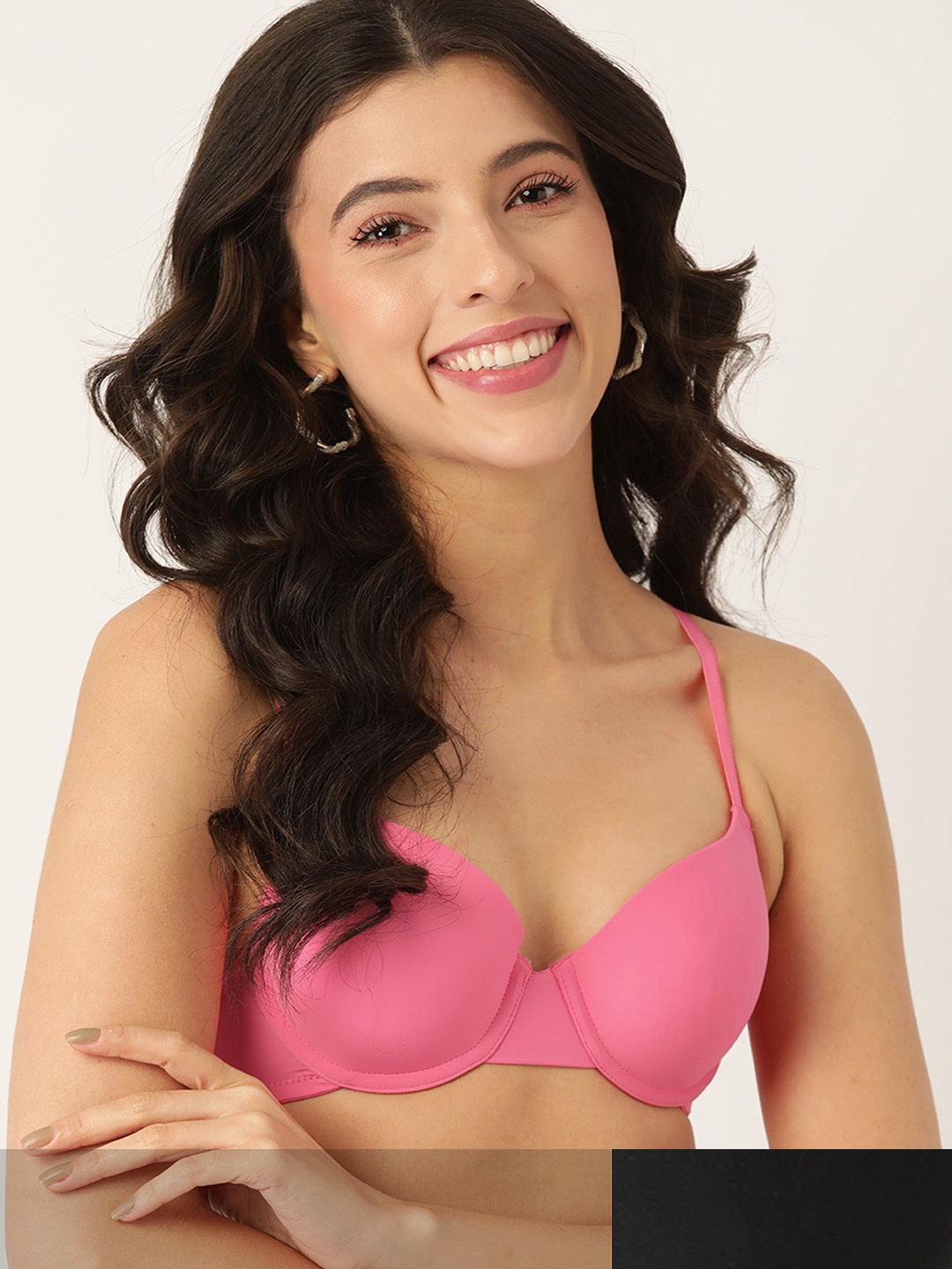 

DressBerry Pack of 2 Solid T-shirt Bras - Lightly Padded Non-Wired, Pink