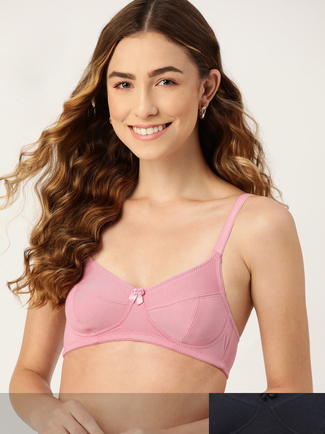 

DressBerry Pack of 2 Solid Everyday Bras, Pink