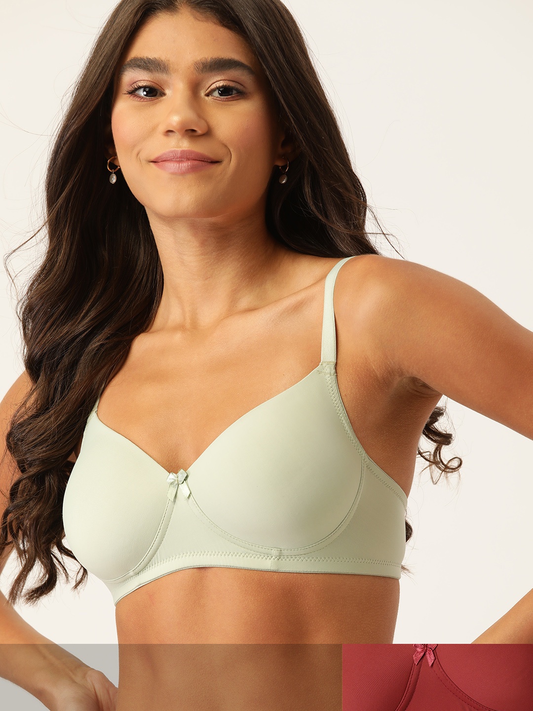 

DressBerry Pack of 2 Solid Lightly Padded Medium Coverage T-shirt Bra, Green