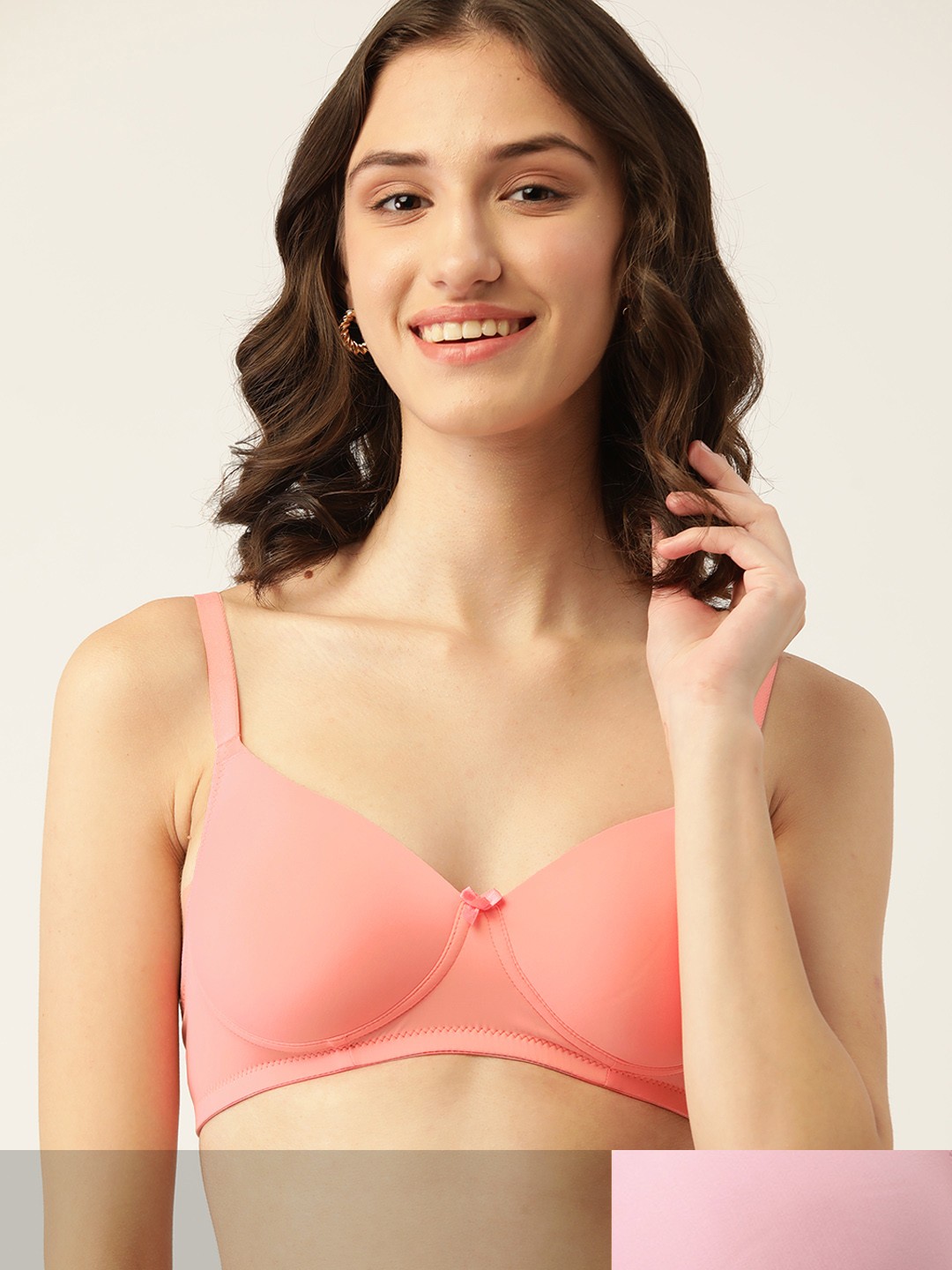 

DressBerry Pack Of 2 Lightly Padded T-Shirt Bra, Pink