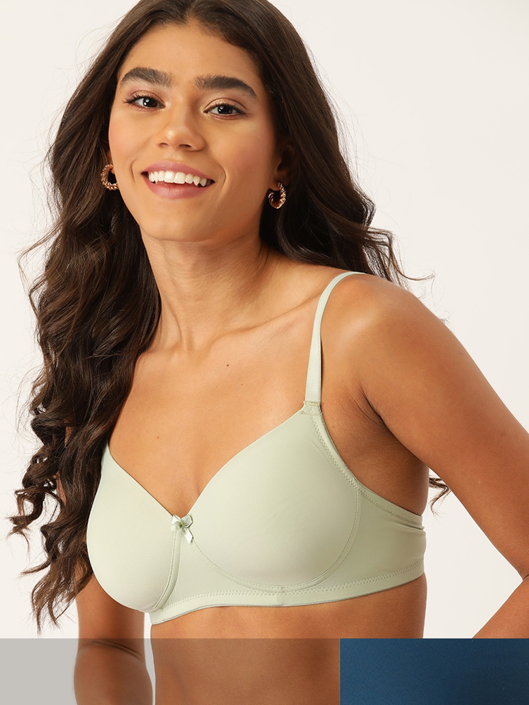 

DressBerry Pack Of Two Medium Coverage Solid T-Shirt Bra, Navy blue