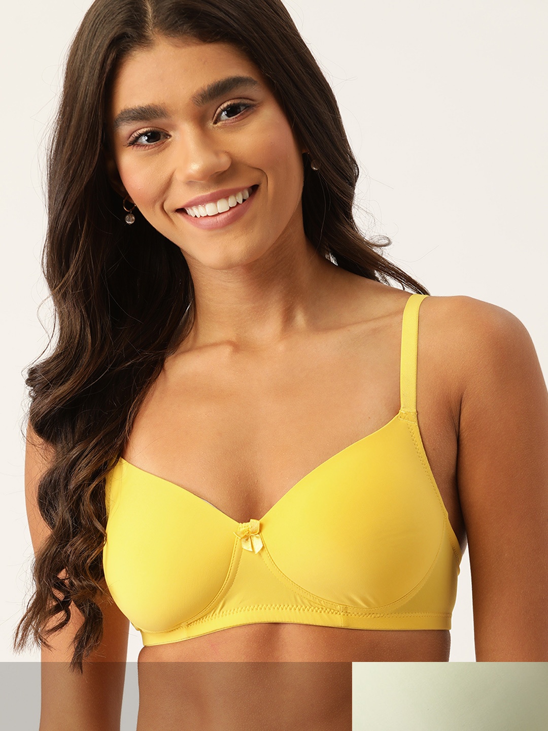 

DressBerry Pack of 2 Solid Lightly Padded Medium Coverage T-shirt Bra, Yellow