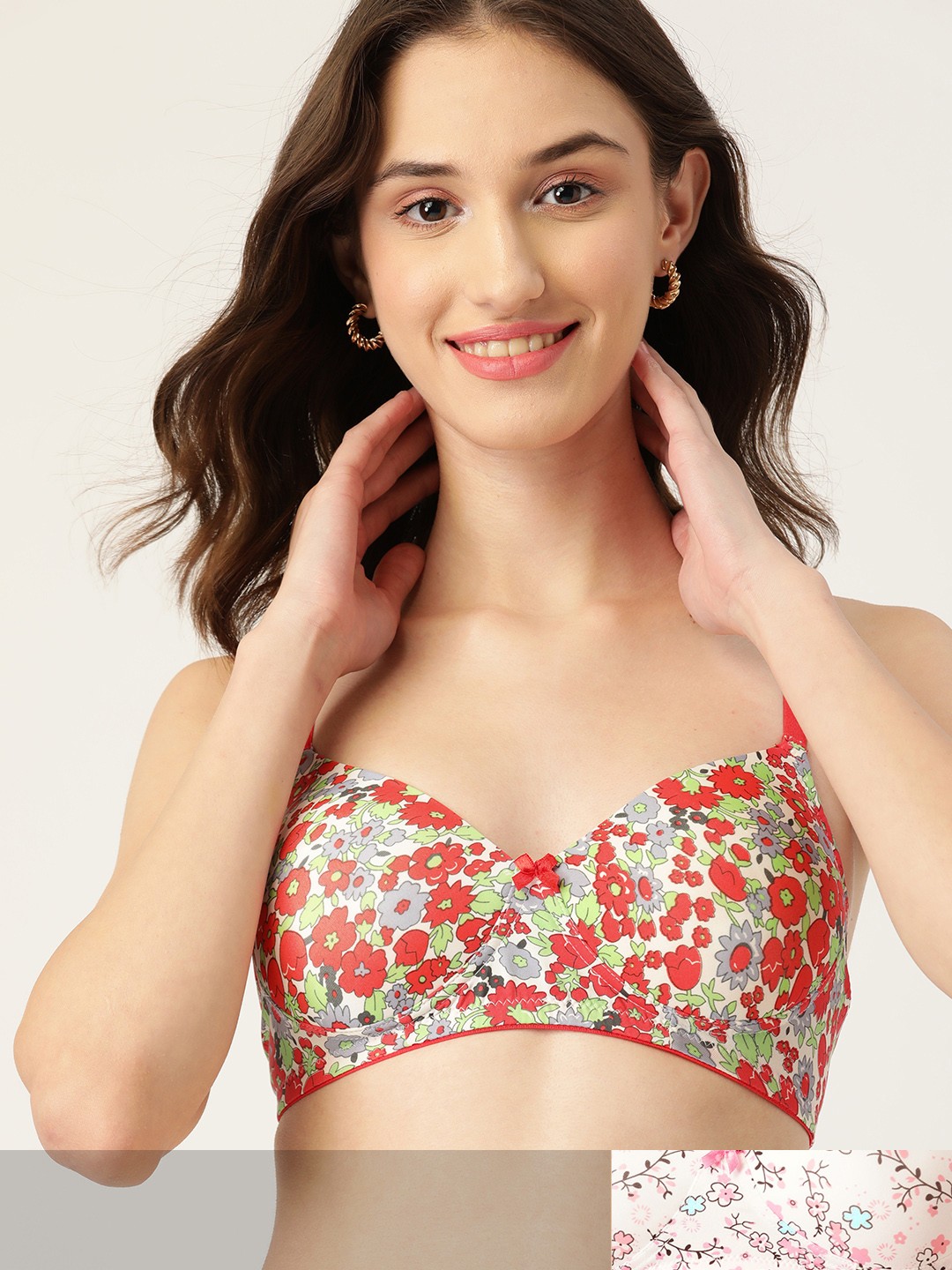 

DressBerry Pack of 2 White & Red Floral Printed Lightly Padded BraM-WRP-PRN-01