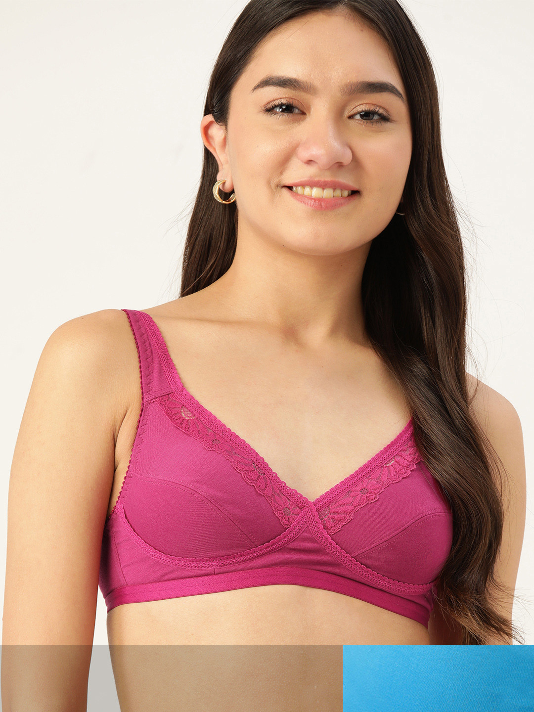 

DressBerry Pack of 2 Solid Everyday Bras, Blue