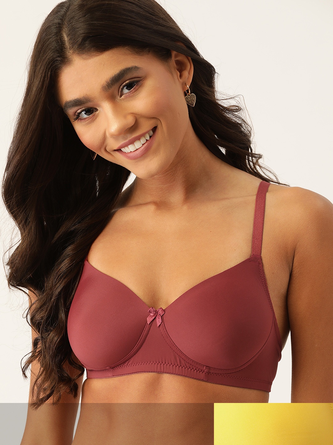 

DressBerry Pack of 2 Solid Lightly Padded Medium Coverage T-shirt Bra, Yellow