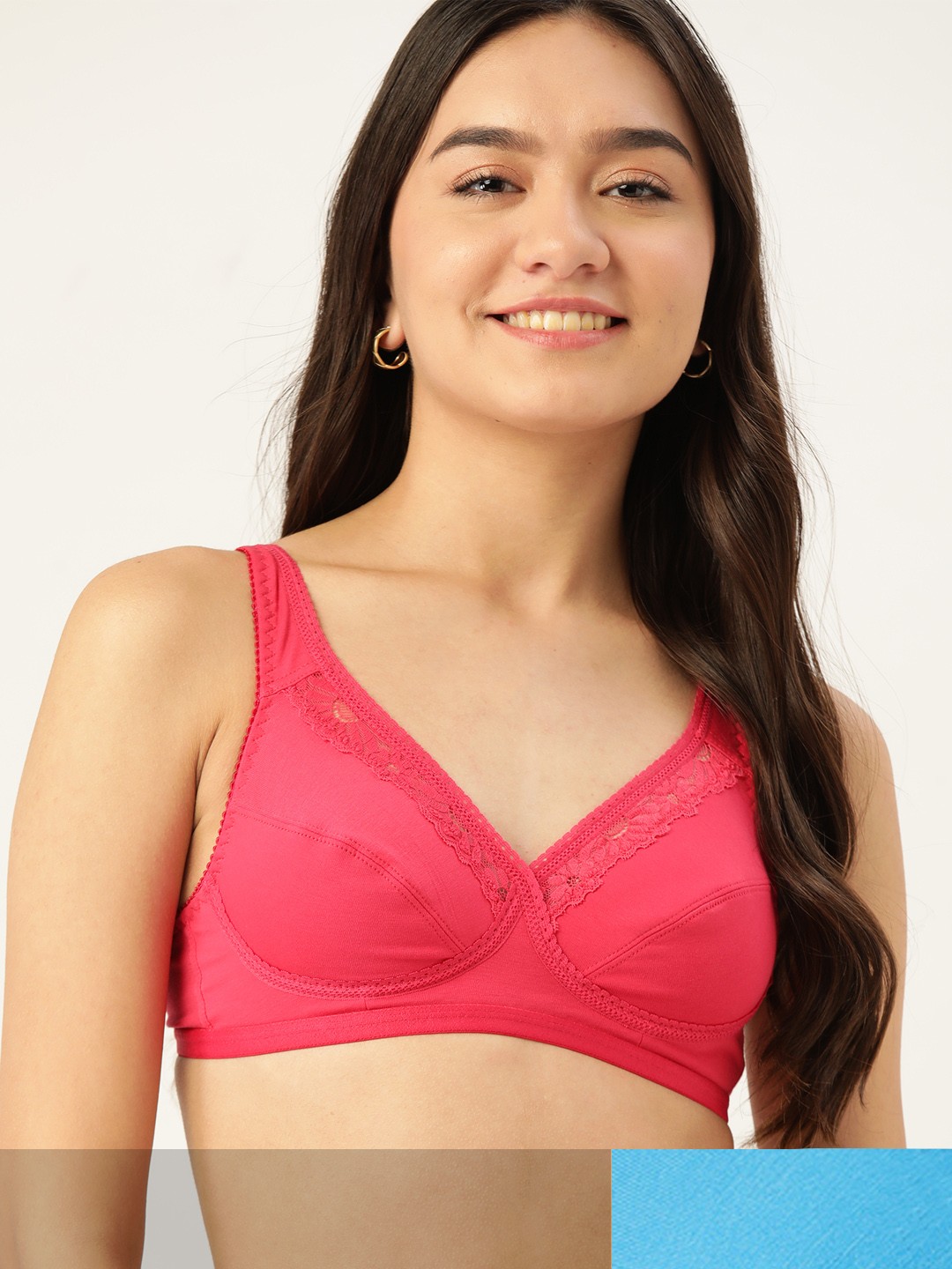 

DressBerry Pack of 2 Solid Everyday Bras, Pink