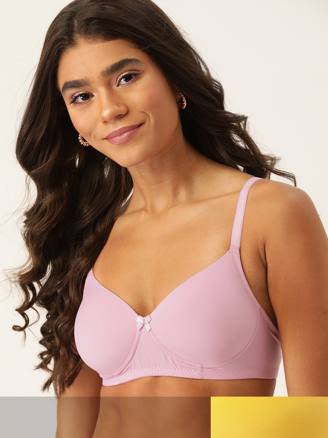 

DressBerry Women Pack of 2 Lightly Padded Bra, Yellow