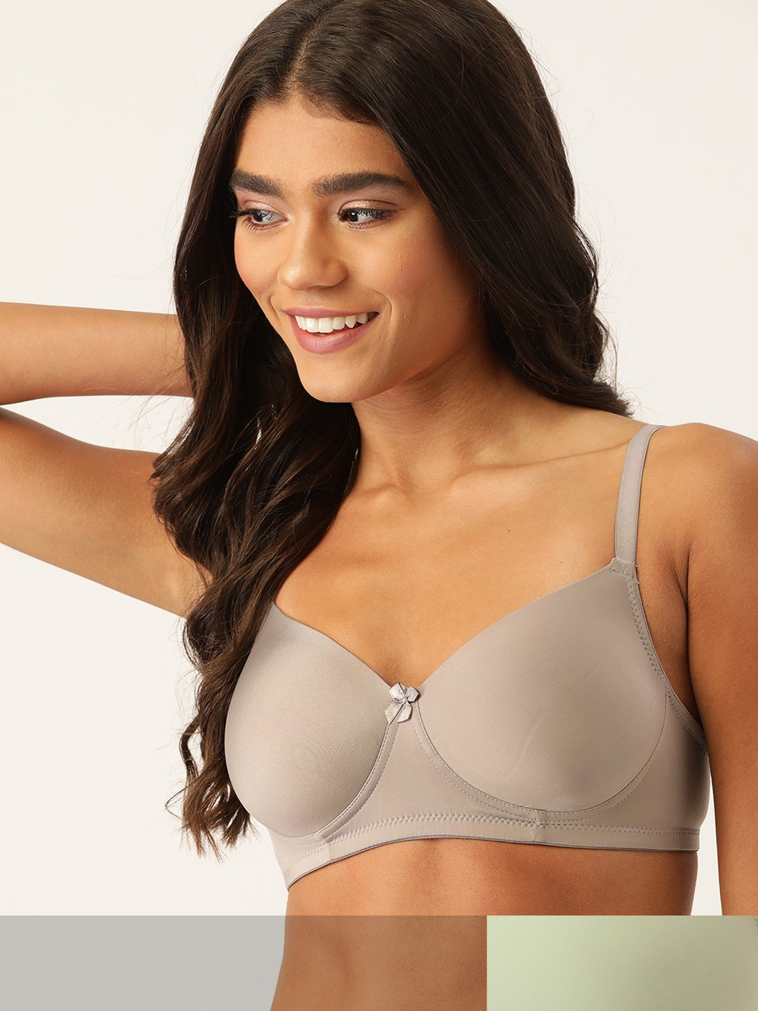 

DressBerry Pack Of 2 Solid Lightly Padded Medium Coverage T-shirt Bra, Grey