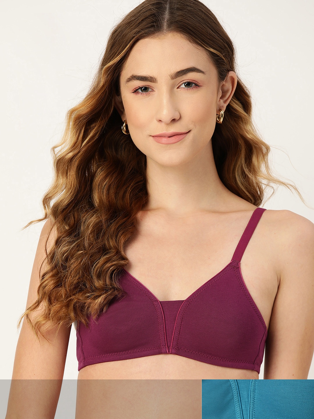 

DressBerry Pack of 2 Solid T-shirt Bras, Burgundy