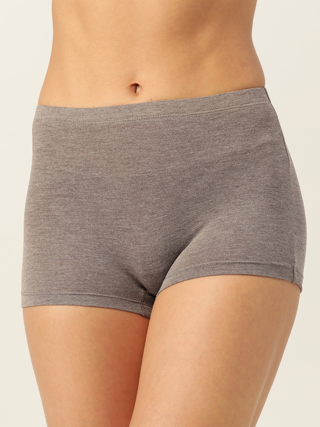 

DressBerry Women Grey Solid Knitted Knitted Boy Shorts