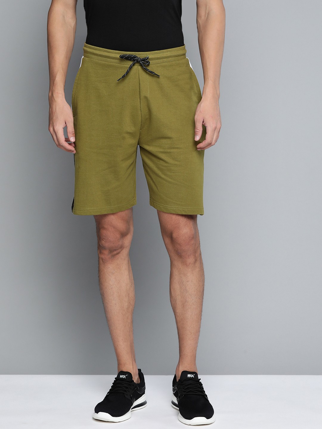 

HRX By Hrithik Roshan Men Avacado Typographic Slim Fit Bio-Wash Lifestyle Shorts, Khaki