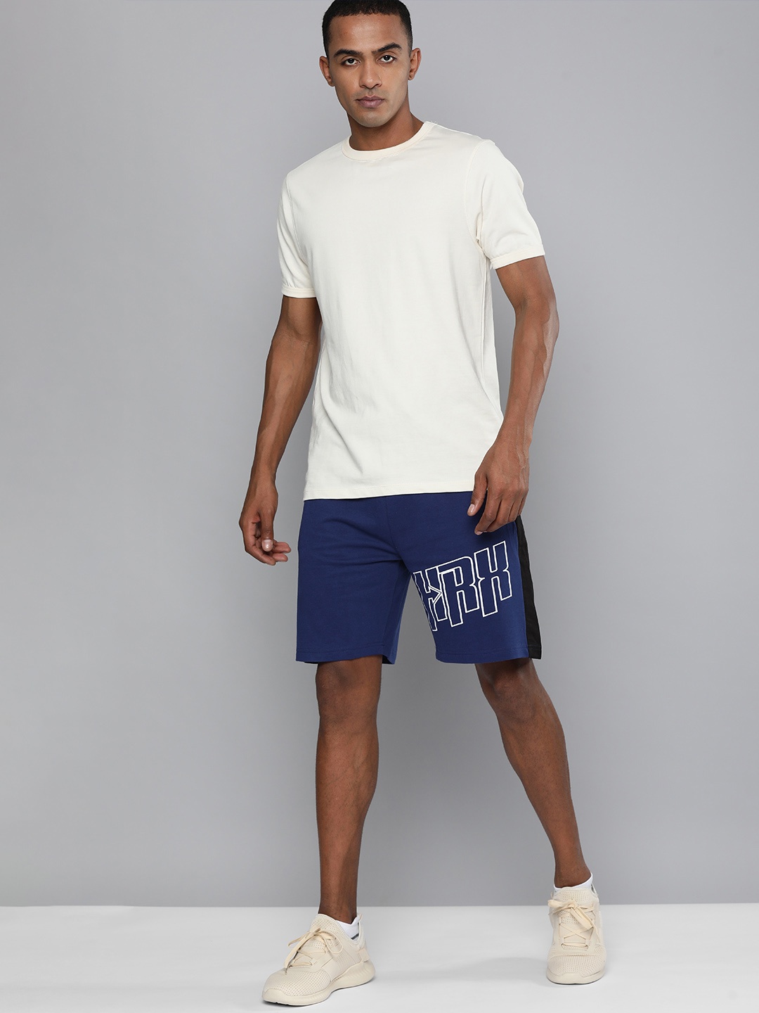 

HRX By Hrithik Roshan Men Medieval Blue Solid Slim Fit Bio-Wash Lifestyle Shorts