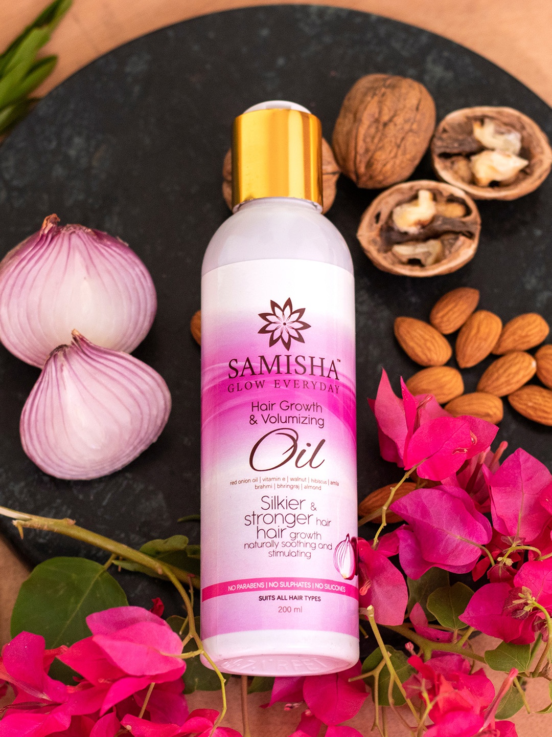 

SAMISHA Organic Onion Hair Oil For Hair Growth 200 ml, Red