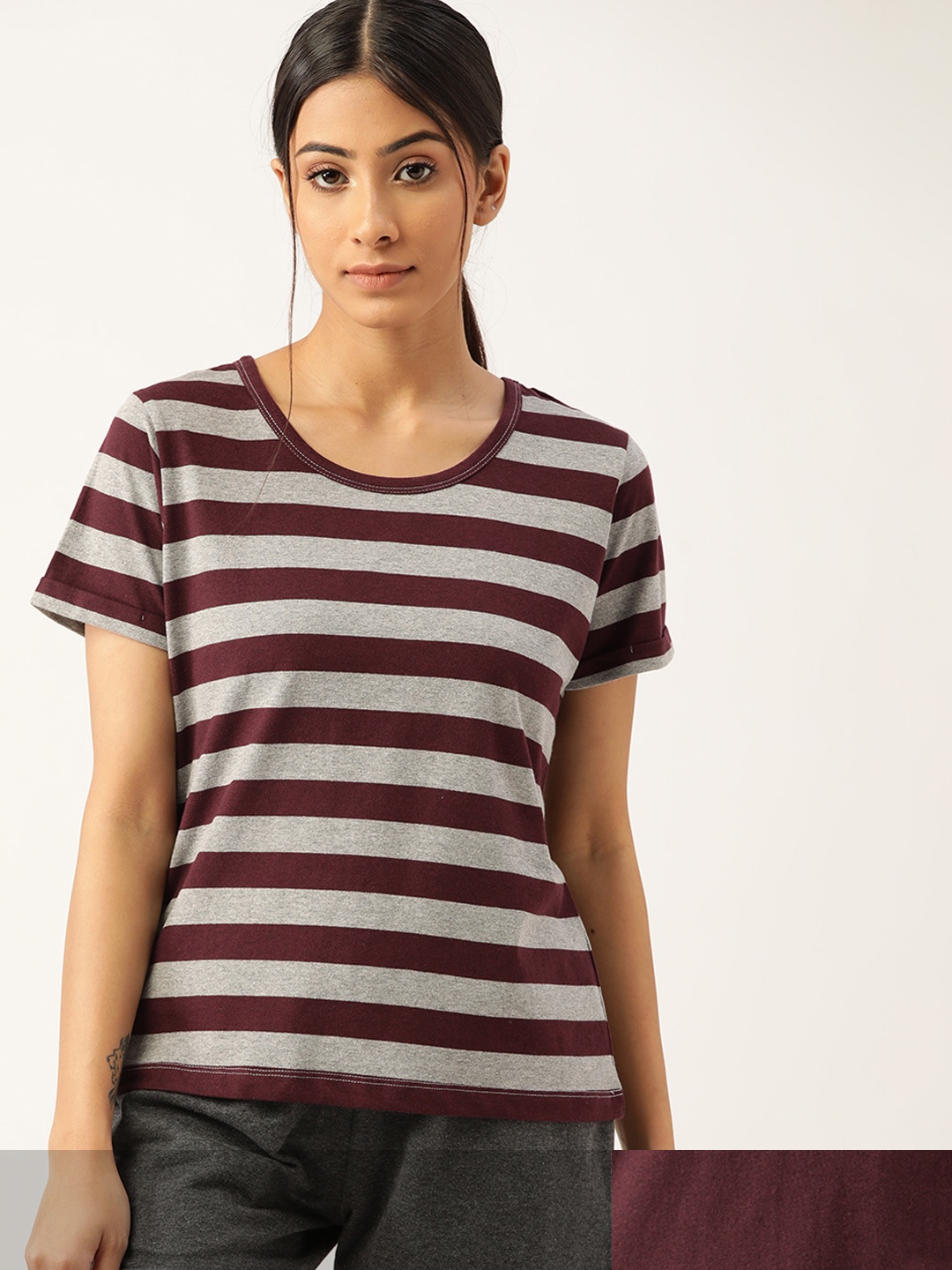 

ETC Women Pack of 2 Burgundy Lounge T-shirts