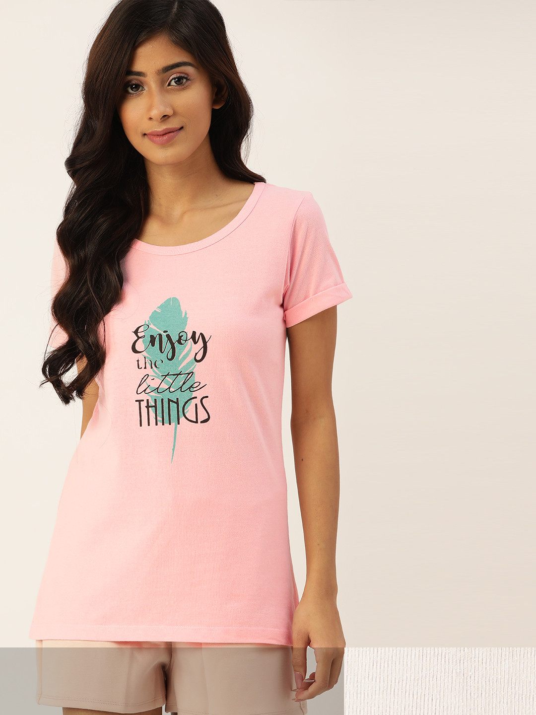 

ETC Women Pack of 2 Printed Lounge T-shirt, Pink